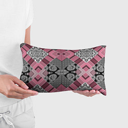 Подушка-антистресс Геометрический розово-черный с белым узор, цвет: 3D-принт — фото 2
