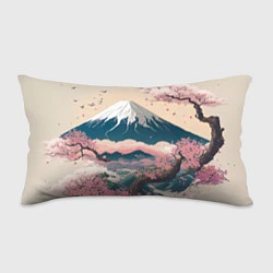 Подушка-антистресс Японский пейзаж: цветение сакуры у горы Фудзияма, цвет: 3D-принт