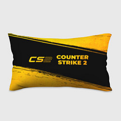 Подушка-антистресс Counter Strike 2 - gold gradient: надпись и символ