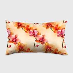 Подушка-антистресс Акварельные цветы - персиковый паттерн, цвет: 3D-принт