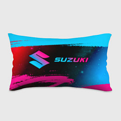 Подушка-антистресс Suzuki - neon gradient: надпись и символ, цвет: 3D-принт