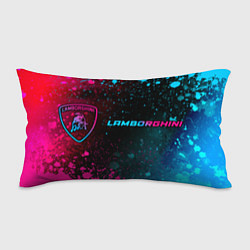 Подушка-антистресс Lamborghini - neon gradient: надпись и символ