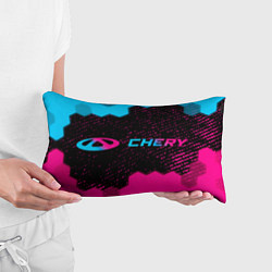 Подушка-антистресс Chery - neon gradient: надпись и символ, цвет: 3D-принт — фото 2