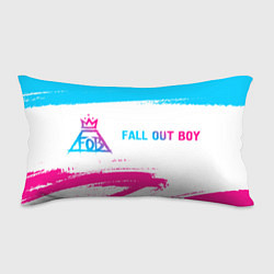 Подушка-антистресс Fall Out Boy neon gradient style: надпись и символ, цвет: 3D-принт