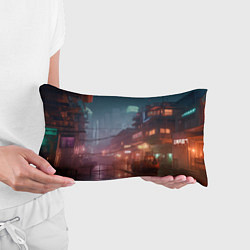 Подушка-антистресс Киберпанк город будущего, цвет: 3D-принт — фото 2