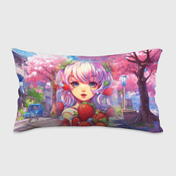 Подушка-антистресс Девушка с фиолетовыми волосами, цвет: 3D-принт