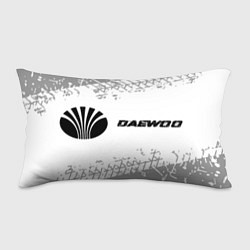 Подушка-антистресс Daewoo speed на светлом фоне со следами шин: надпи, цвет: 3D-принт