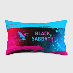 Подушка-антистресс Black Sabbath - neon gradient: надпись и символ