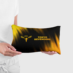 Подушка-антистресс Tokyo Revengers - gold gradient: надпись и символ, цвет: 3D-принт — фото 2