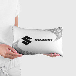 Подушка-антистресс Suzuki speed на светлом фоне со следами шин: надпи, цвет: 3D-принт — фото 2
