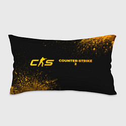 Подушка-антистресс Counter-Strike 2 - gold gradient: надпись и символ