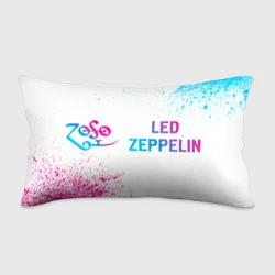 Подушка-антистресс Led Zeppelin neon gradient style: надпись и символ, цвет: 3D-принт