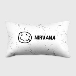 Подушка-антистресс Nirvana glitch на светлом фоне: надпись и символ