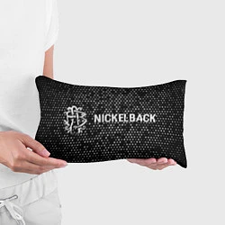 Подушка-антистресс Nickelback glitch на темном фоне: надпись и символ, цвет: 3D-принт — фото 2