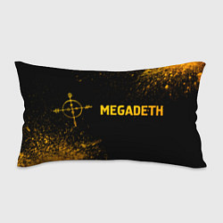 Подушка-антистресс Megadeth - gold gradient: надпись и символ