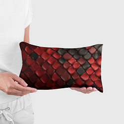 Подушка-антистресс Кожаная красно черная текстура, цвет: 3D-принт — фото 2