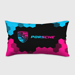 Подушка-антистресс Porsche - neon gradient: надпись и символ