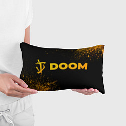 Подушка-антистресс Doom - gold gradient: надпись и символ, цвет: 3D-принт — фото 2