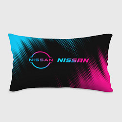 Подушка-антистресс Nissan - neon gradient: надпись и символ, цвет: 3D-принт