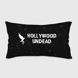 Подушка-антистресс Hollywood Undead glitch на темном фоне: надпись и