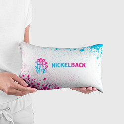 Подушка-антистресс Nickelback neon gradient style: надпись и символ, цвет: 3D-принт — фото 2