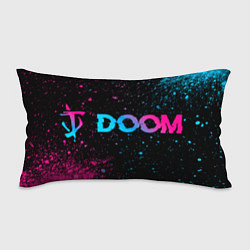 Подушка-антистресс Doom - neon gradient: надпись и символ