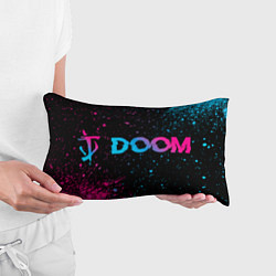 Подушка-антистресс Doom - neon gradient: надпись и символ, цвет: 3D-принт — фото 2