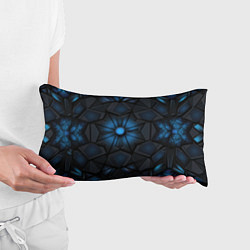 Подушка-антистресс Калейдоскопные черные и синие узоры, цвет: 3D-принт — фото 2