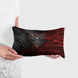 Подушка-антистресс Baldurs Gate 3 logo dark red black, цвет: 3D-принт — фото 2