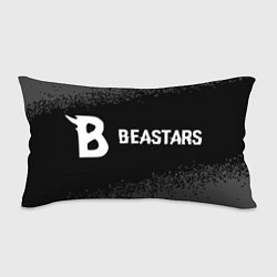 Подушка-антистресс Beastars glitch на темном фоне: надпись и символ