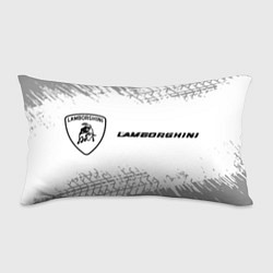 Подушка-антистресс Lamborghini speed на светлом фоне со следами шин: