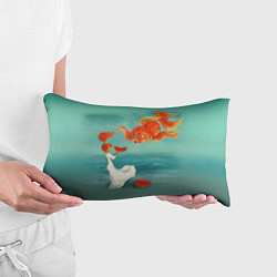 Подушка-антистресс Девочка с арбузом и золотая рыбка, цвет: 3D-принт — фото 2