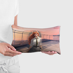 Подушка-антистресс Девушка лисица на фоне заката, цвет: 3D-принт — фото 2