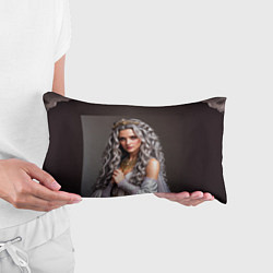 Подушка-антистресс Девушка с пепельно-серыми вьющимися волосами, цвет: 3D-принт — фото 2