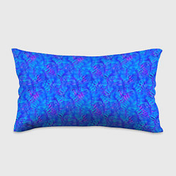 Подушка-антистресс Синие неоновые листья, цвет: 3D-принт