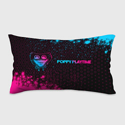 Подушка-антистресс Poppy Playtime - neon gradient: надпись и символ, цвет: 3D-принт