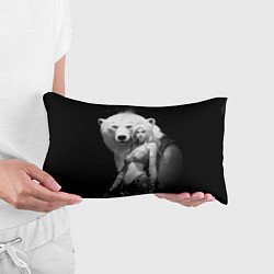 Подушка-антистресс Блондинка с большим белым медведем, цвет: 3D-принт — фото 2