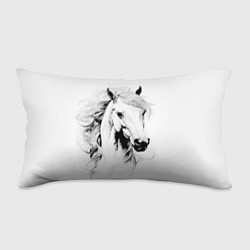 Подушка-антистресс Лошадь белая на ветру, цвет: 3D-принт
