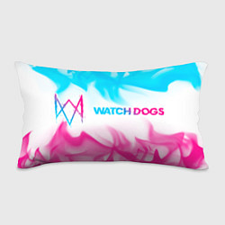 Подушка-антистресс Watch Dogs neon gradient style по-горизонтали, цвет: 3D-принт