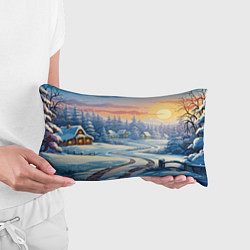 Подушка-антистресс Новогодний пейзаж зимний, цвет: 3D-принт — фото 2