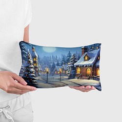 Подушка-антистресс Новогодний зимний городок, цвет: 3D-принт — фото 2