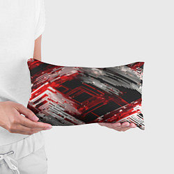 Подушка-антистресс Киберпанк линии белые и красные, цвет: 3D-принт — фото 2