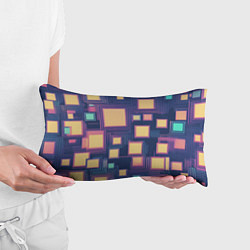 Подушка-антистресс Разноцветные ретро квадраты, цвет: 3D-принт — фото 2
