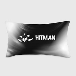 Подушка-антистресс Hitman glitch на темном фоне по-горизонтали