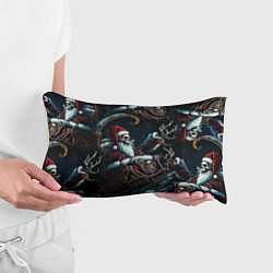 Подушка-антистресс Новогодний патерн со скелетом Санты, цвет: 3D-принт — фото 2