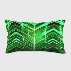 Подушка-антистресс Зелёные неон полосы киберпанк, цвет: 3D-принт