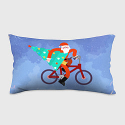 Подушка-антистресс Дед Мороз на велосипеде с елкой