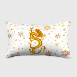 Подушка-антистресс Золотой дракон в снежинках, цвет: 3D-принт
