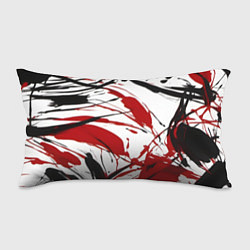 Подушка-антистресс Чёрные и красные брызги на белом фоне, цвет: 3D-принт