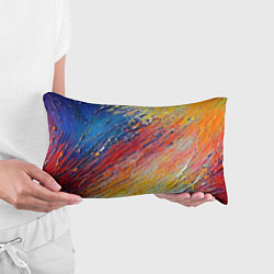 Подушка-антистресс Смешение масляных красок синий жёлтый красный живо, цвет: 3D-принт — фото 2